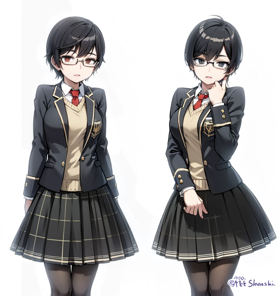twins with short black hair and glasses