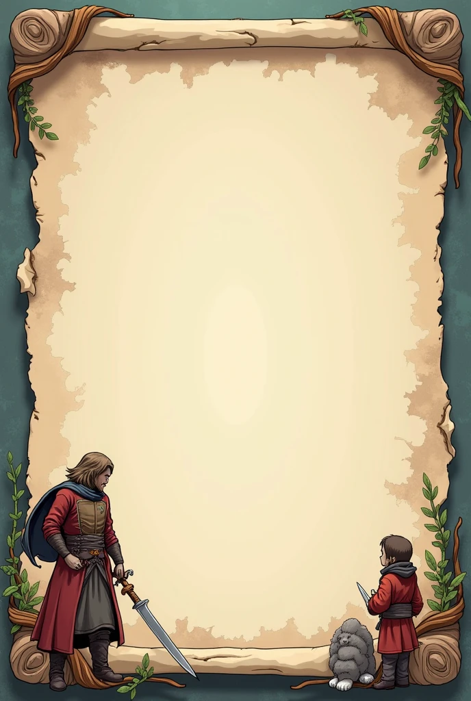 A printable template for a letter to RPG characters as a photo space