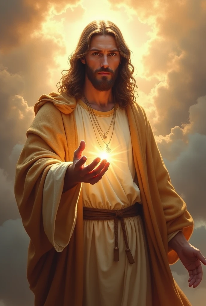Jesus extending his hand forward