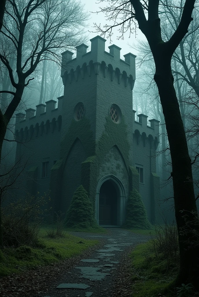 Deep in the dark forest stood a gloomy castle.. Its walls were covered with moss and ivy., and the windows are boarded up. They said, that the castle is inhabited by ghosts and monsters.