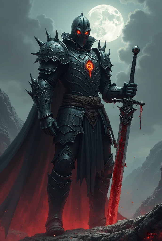 picture of a knight with a sword in his hand, evil knight, blood knight, Lord of Ash, dark warrior, armored warrior, Gothic Knight, Knight of the Undead, dark souls art style, fantasy knight, The Scary Knight, dark souls knight, Fantasy Warrior, Ares in heavy armor and sword, dark souls art, dark armor, the dark souls knight