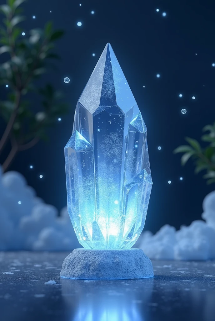 Create a background theme for Shopify store with amazing 3d crystal 🔮✨ led cute lamp and not a single many on right , left up and down with some text about website 