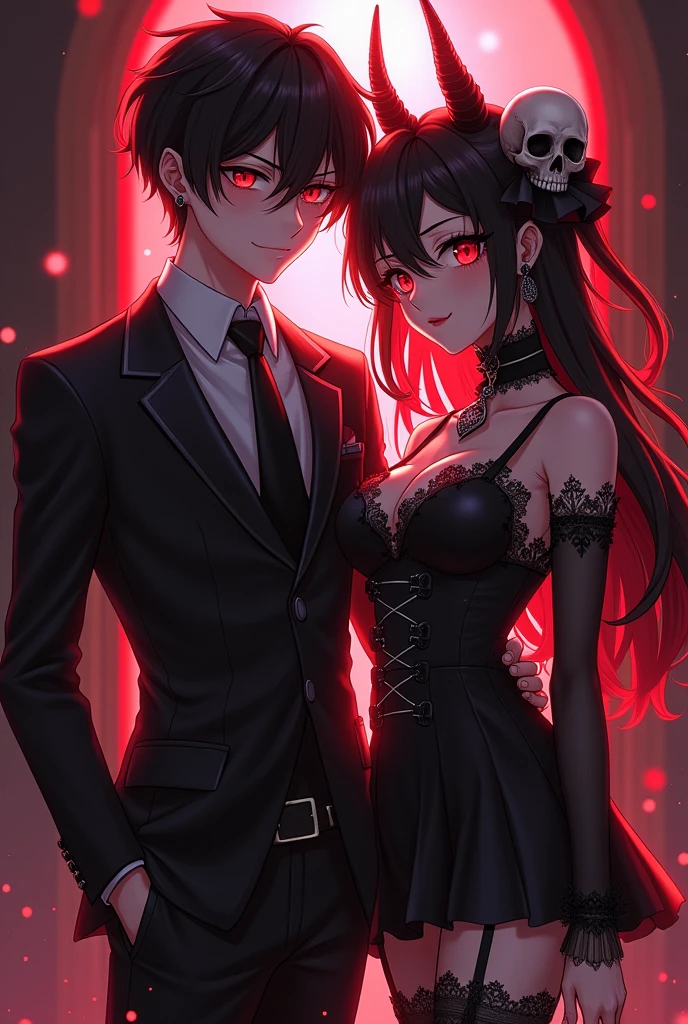 (flat color:1.1),(masterpiece:1.2), best quality, masterpiece, original, black silhouette figures of an incubus man and succubus woman, man, woman, two figures, blushing expressions