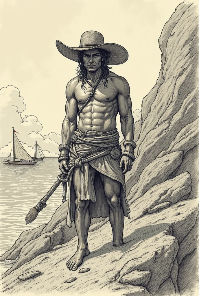 create a drawing of the legend of caboclo dágua