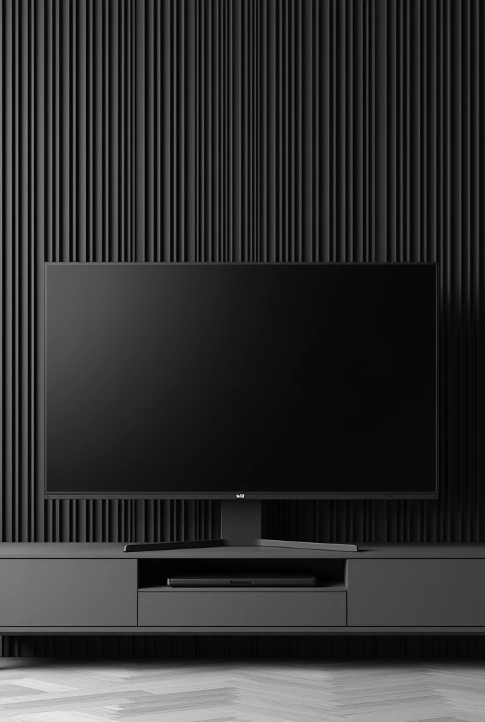 A rectangle tv unit rotaating tv and it fixed and background full of thin black iron bars
