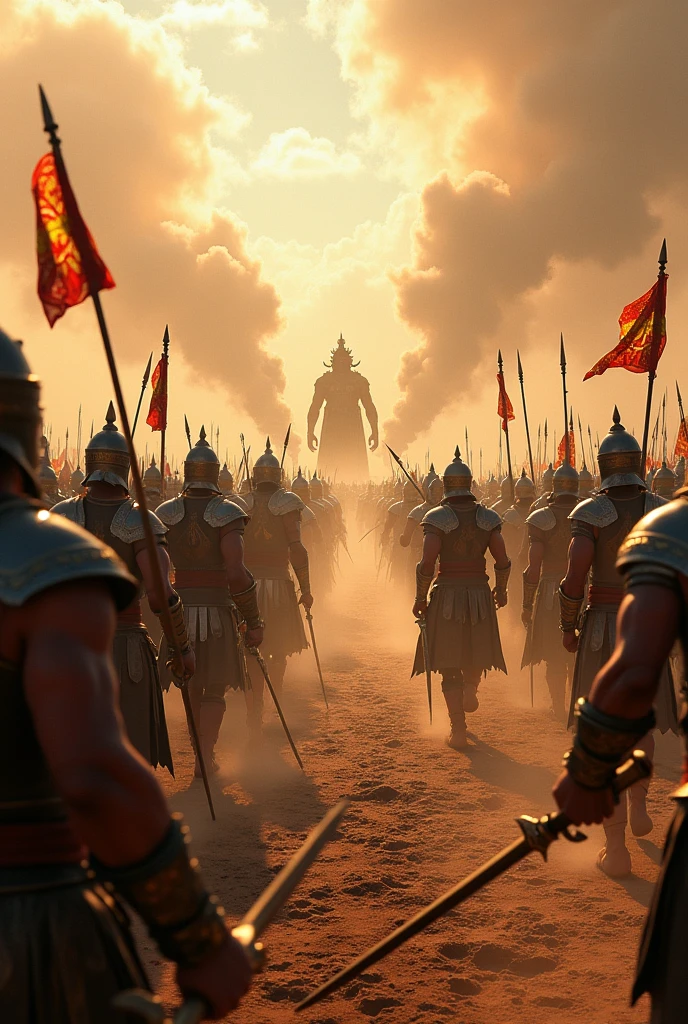 Pandava and Kauravas battle in ground 