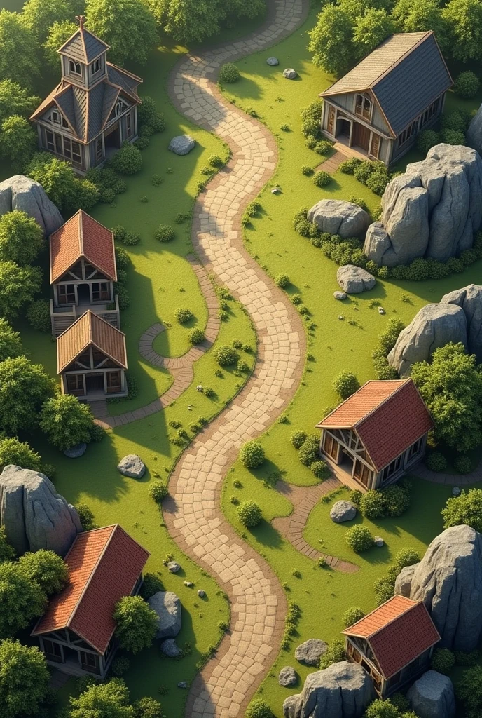 board game layout for printing landscape for board game in medieval style
