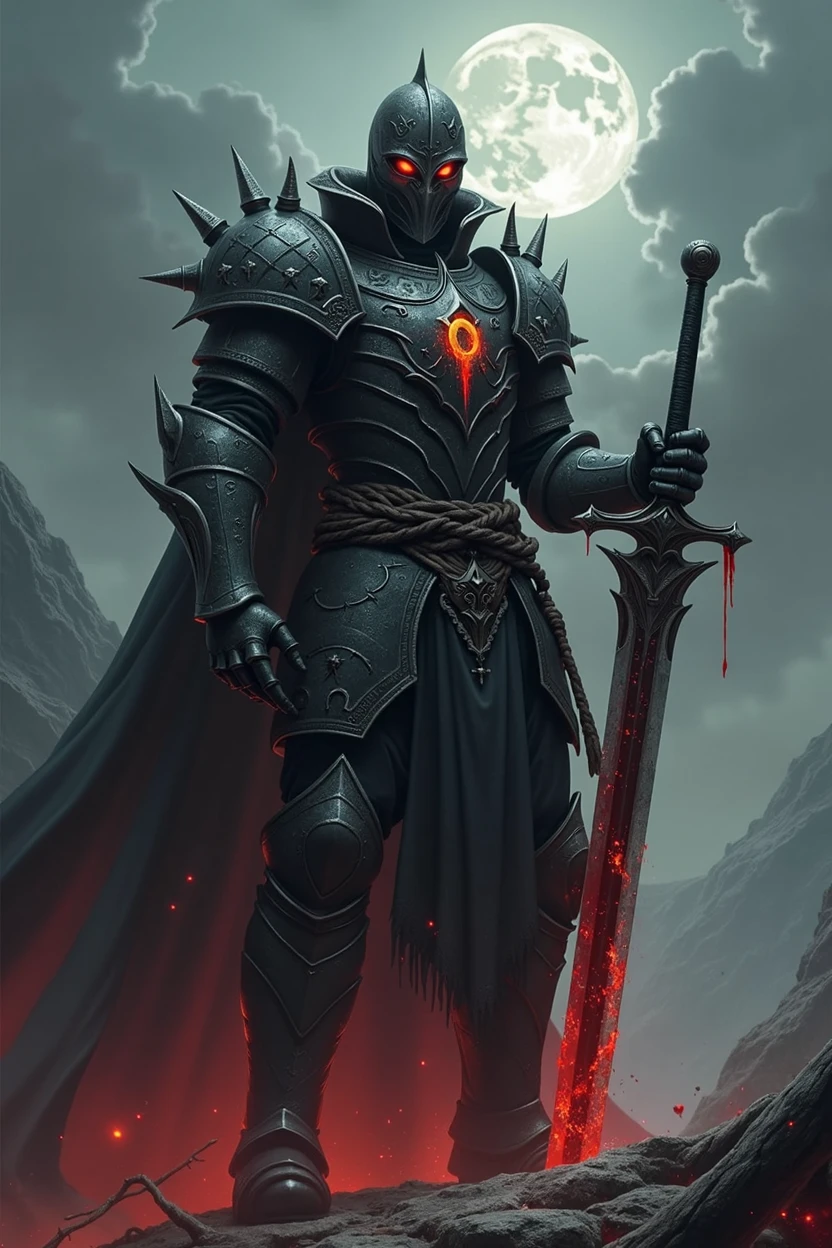 picture of a knight with a sword in his hand, evil knight, blood knight, Lord of Ash, dark warrior, armored warrior, Gothic Knight, Knight of the Undead, dark souls art style, fantasy knight, The Scary Knight, dark souls knight, Fantasy Warrior, Ares in heavy armor and sword, dark souls art, dark armor, the dark souls knight