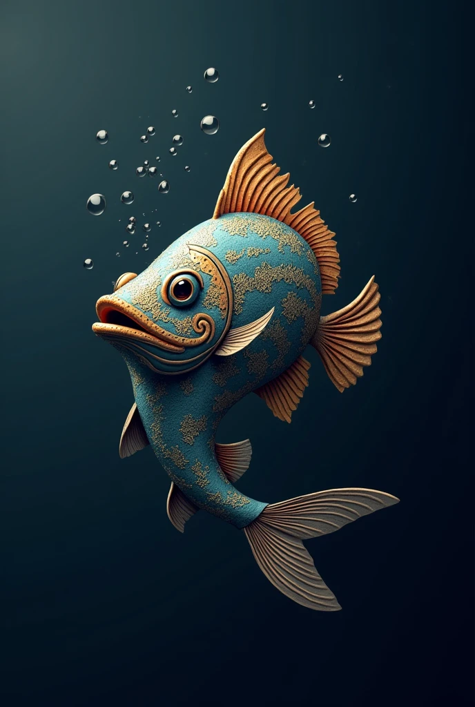 /imagine a unique name of M ishaq fish trade logo design for business card realistic