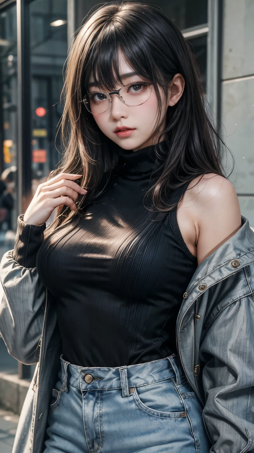 (最高qualityのディテール)、Realistic、8K Ultra HD、High resolution、(One Girl:1.2),(Glasses、Fatal Beauty,Attractive beauty) ,(A supple and powerful physique),(Sensual charm),(Glasses、Mysterious charm:1.1),(Big Breasts、Captivating silhouette),The 超detailedな、高qualityのテクスチャ、複雑なdetailed、detailed、非常にdetailedなCG、高qualityの影、detailed 美しく繊細な顔、detailed 美しく繊細な目、Written boundary depth、Ray Tracing、20th Generation、Cute K-Pop Girls、(The Face of Ulzan in Korea)、Thin face、(Urzan-6500-v1.1:0.6)、PurerosFace_v1、Glowing Eyes、Perfect body、 Viewer Display、(最高qualityのディテール:1.2)、Realistic、8K Ultra HD、High resolution、Woman close up， realistic girl rendering, 8k artistic german bokeh, Enchanting girl, Real Girls, Gurwitz, Gurwitz-style artwork, Girl Roleplay, Realistic 3D style, cgstation Popular Topics,, 8K Portrait Rendering,（truth，truth：1.4），(Sparkling eyes girl:1.2)、Best image quality, 最高quality, Realistic, 超detailedな, Realistic, 4K 8K Ultra HD Full Color RAW Photos, Fujifilm(Medium format), Hasselblad, Carl Zeiss, Incredible dynamic range photography(utility_art：Smooth-768:1.1),High resolution, High pixel count, 明確なdetailed, Clear images, Natural color reproduction, Noise Reduction, High fidelity, quality, Software Improvements, Upscaling, Optimized Algorithms, Professional-level retouching,

1. Oversized coat:

The coat is、Choose an oversized design that covers from shoulders to knees.。Color is classic navy or black、or warm khaki or beige, wait.、Choose colors that match the season。
2. Knitted sweater or turtleneck:

To protect yourself from the cold、Knitted sweater or turtleneckを選択してください。Match the texture and color of the knit to the coat.。
3. Wide leg pants:

For pants, Choose a wide-leg design、Combines ease of movement and style。Denim in dark tones or black trousers will look good.。
4. Knee-high boots:

What is included in an oversized coat、足首からふくらはぎまでカバーするKnee-high bootsとの組み合わせ。Boots are black or dark brown and chic.、Gives a stylish impression。
5. accessories:

シンプルなゴールドまたはシルバーのaccessoriesを選択してください、Add elegance to your outfit。for example、Long necklaces and large earrings are recommended.。
6. Handbags:

Handbags、Choose a color that matches the tone of your outfit.。Shoulder bags and tote bags are convenient and stylish。
7. Compensateと髪型:

Compensate, Choose natural colors that flatter your skin。Wavy Hair、By creating loose curls、Appeal to softness。