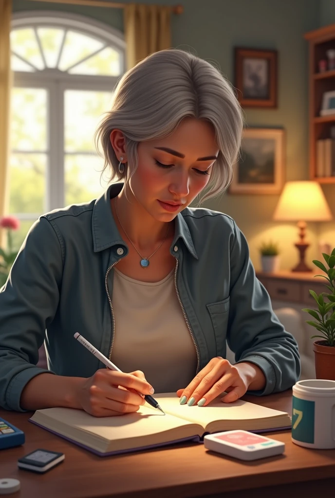 a person taking care of themselves against diabetes at home