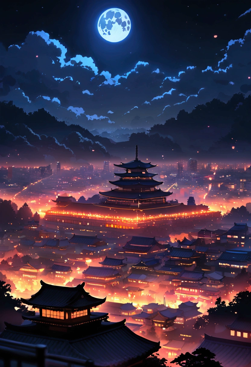 Japan, city, night, landscape