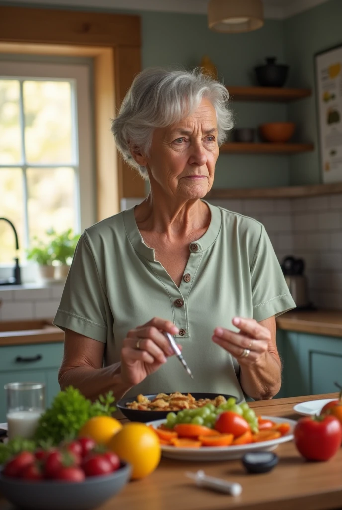 a person taking care of themselves against diabetes at home 