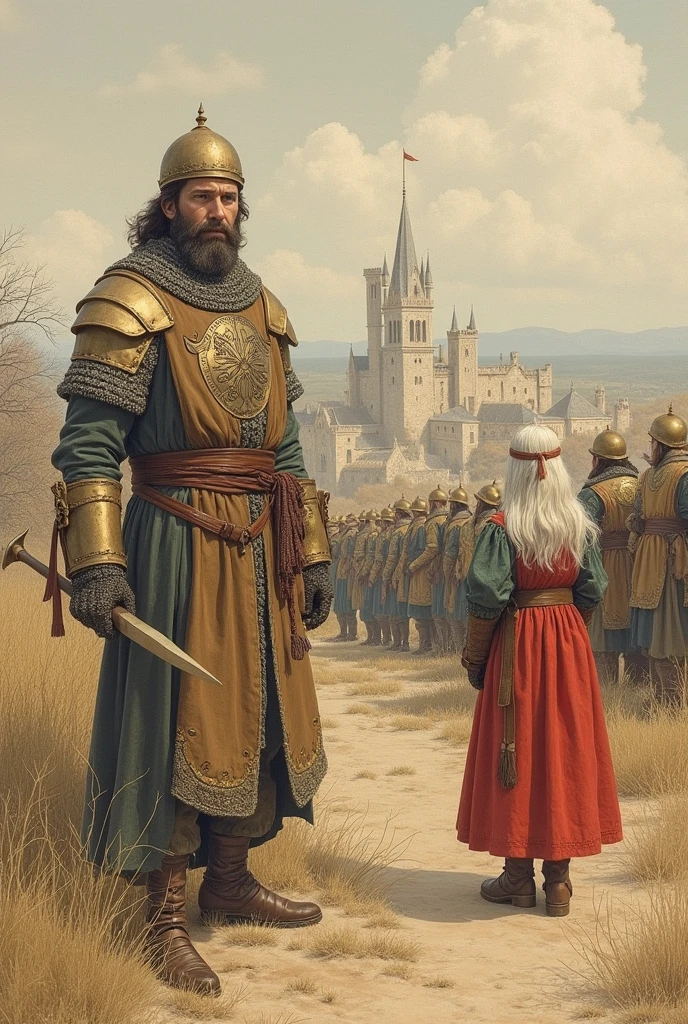 Create a drawing about what the Middle Ages were like as narrated in Sofia's world with every detail