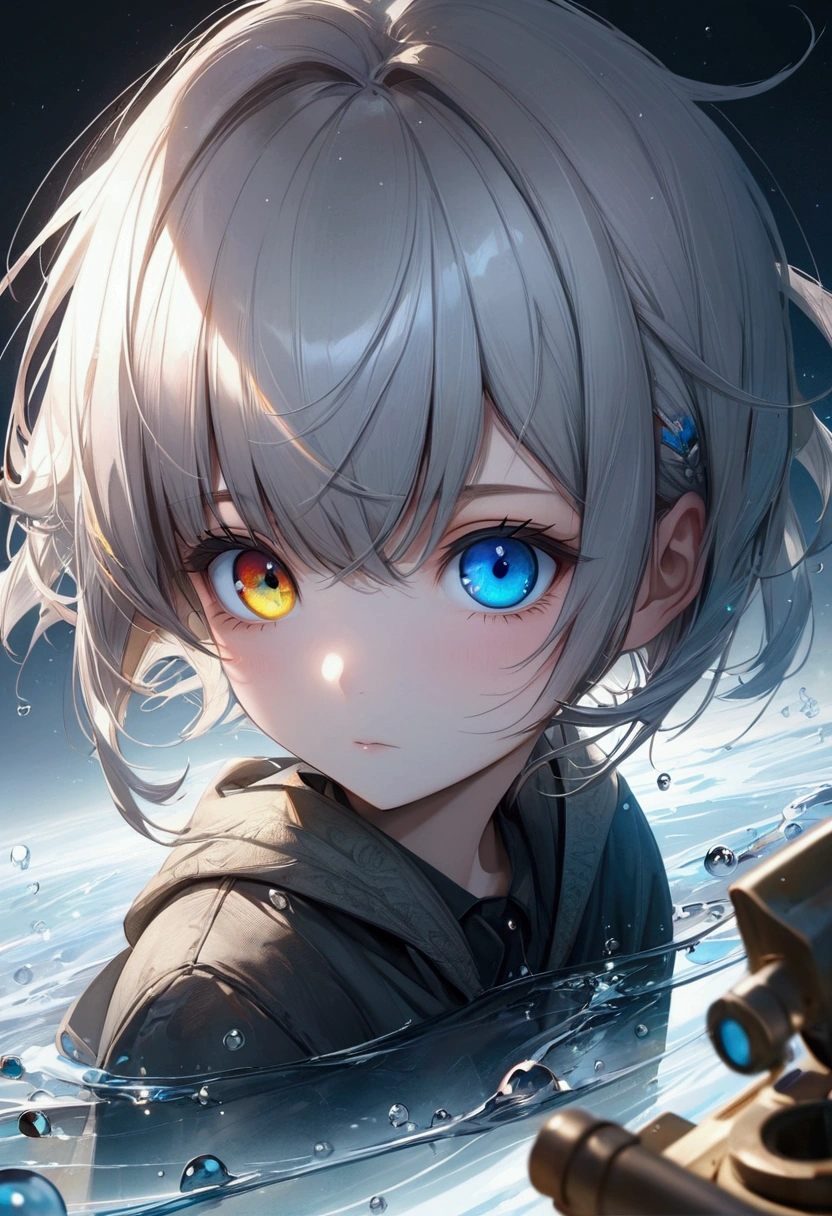Siberia,Strange,make up,Heterochromia,Intricate details,elegant,8K resolution,Realistic rendering,(Ashley Wood Style:1.2),(Nick Vicesi Style:0.6), Chemiluminescence,1 girl,landscape, water, (Extremely detailed CG unity 8k wallpaper), The most beautiful works of art in the world, Professional Majestic Oil Painting, complex, High Detail, Clear focus, dramatic, Realistic Art