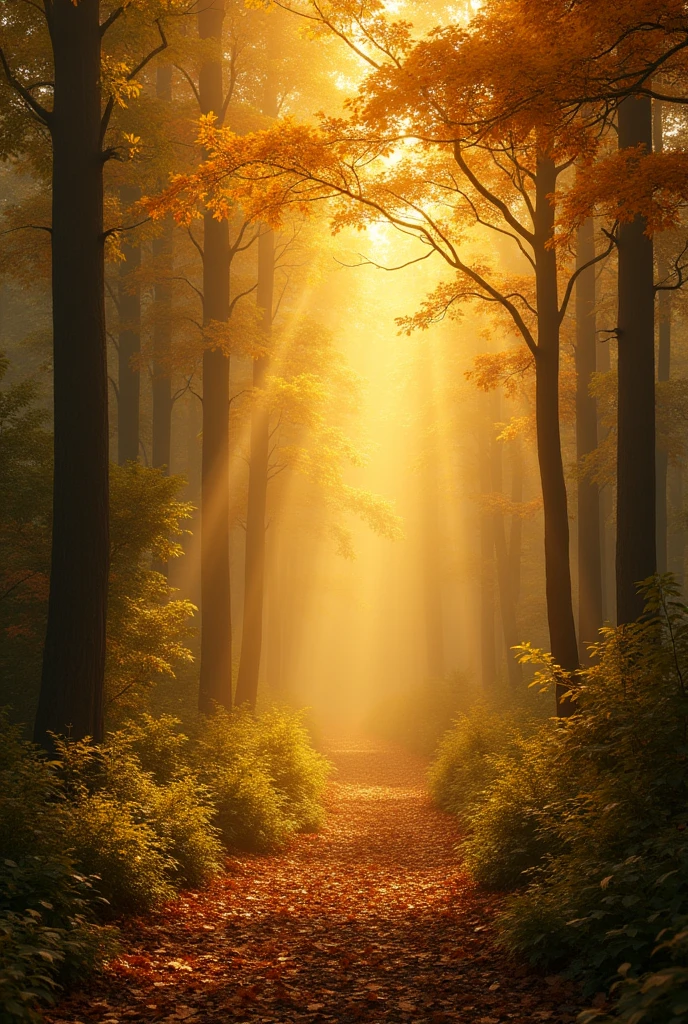 Beautiful Golden dreamy forest