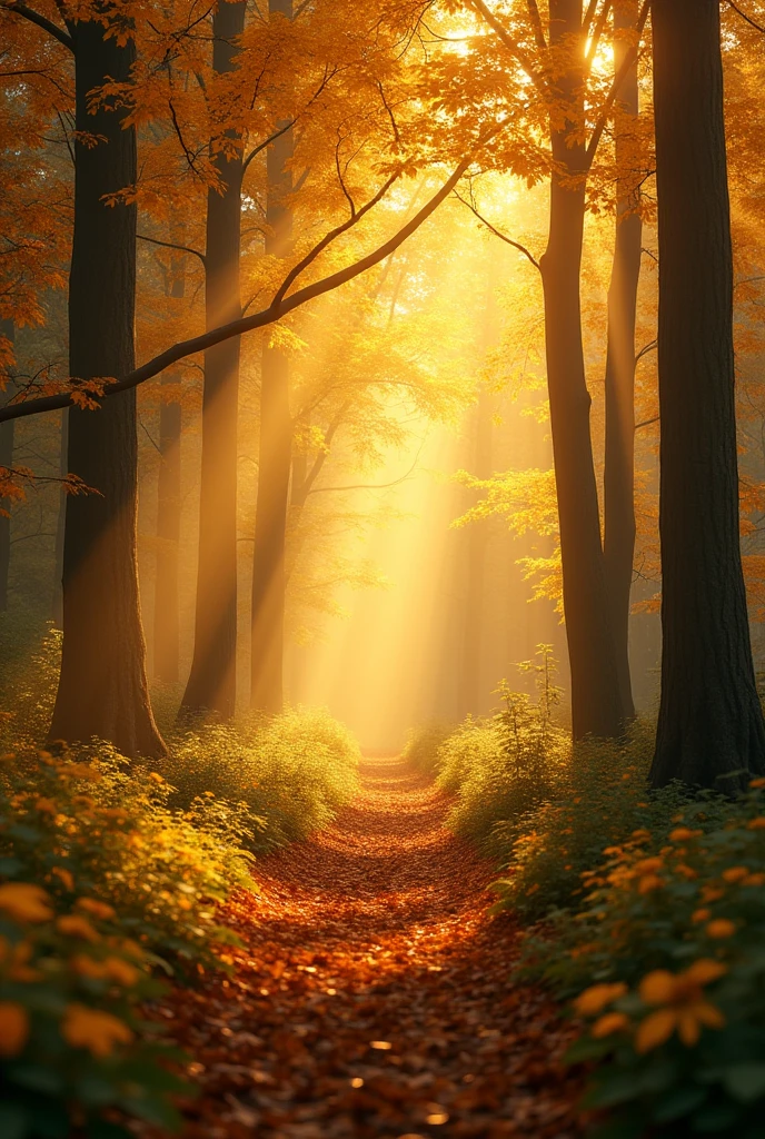 Beautiful Golden dreamy forest