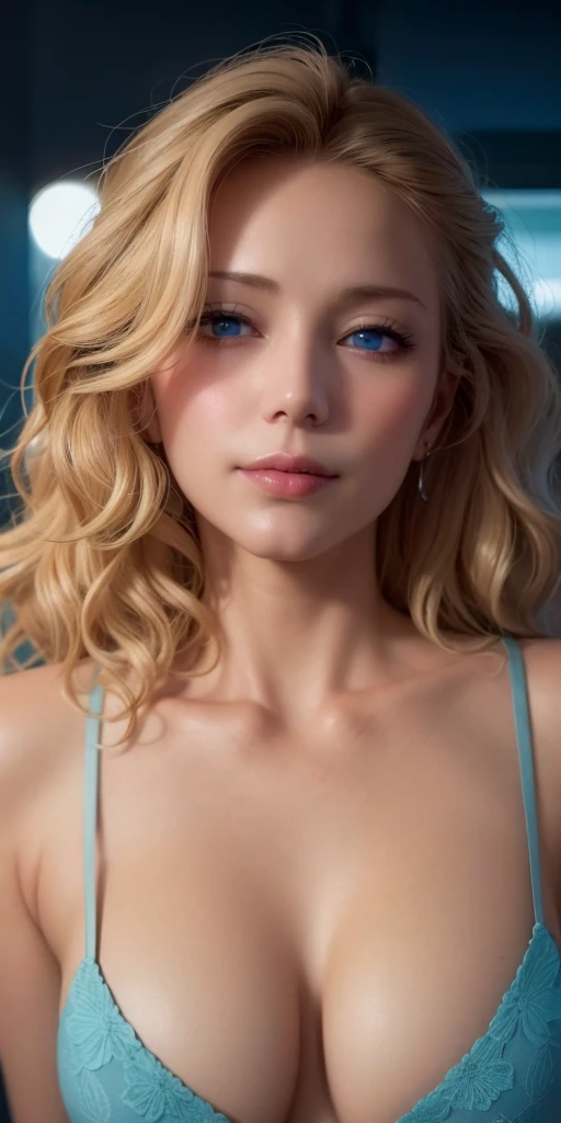 Elegant mature female, milf, blue eyes, blonde hair, soft light, high detailed, 4k resolution, high quality, beautiful cg, 