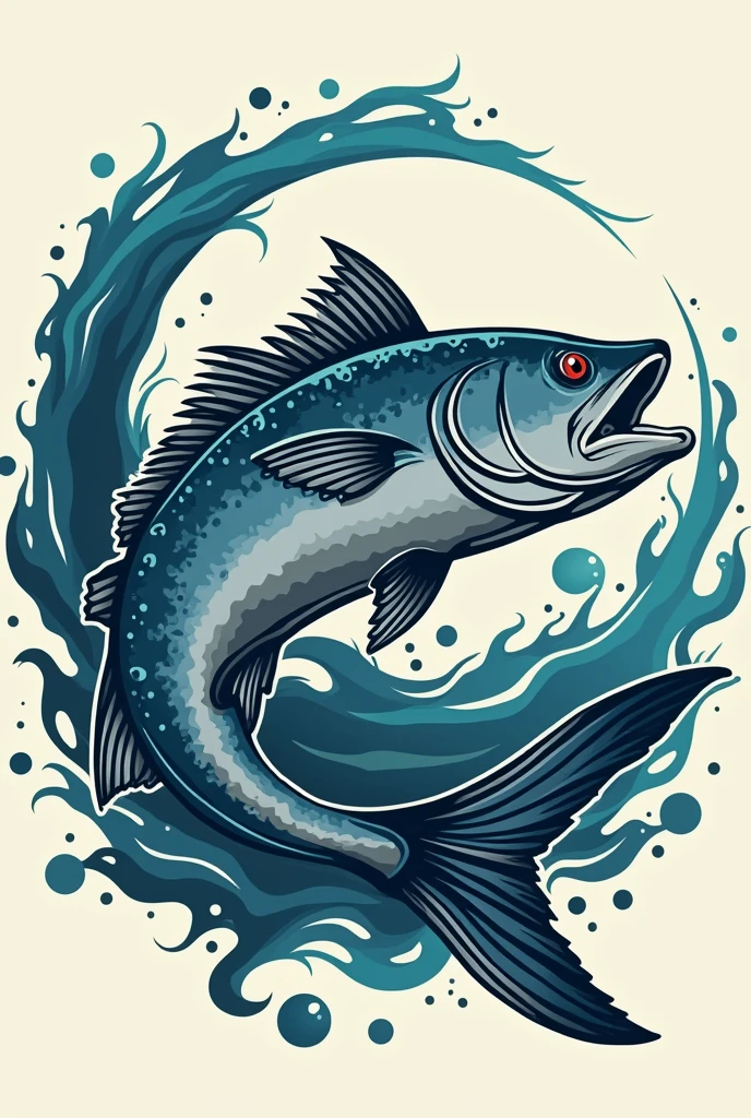 /imagine a logo design name of the M ISHAQ fish trader for the business