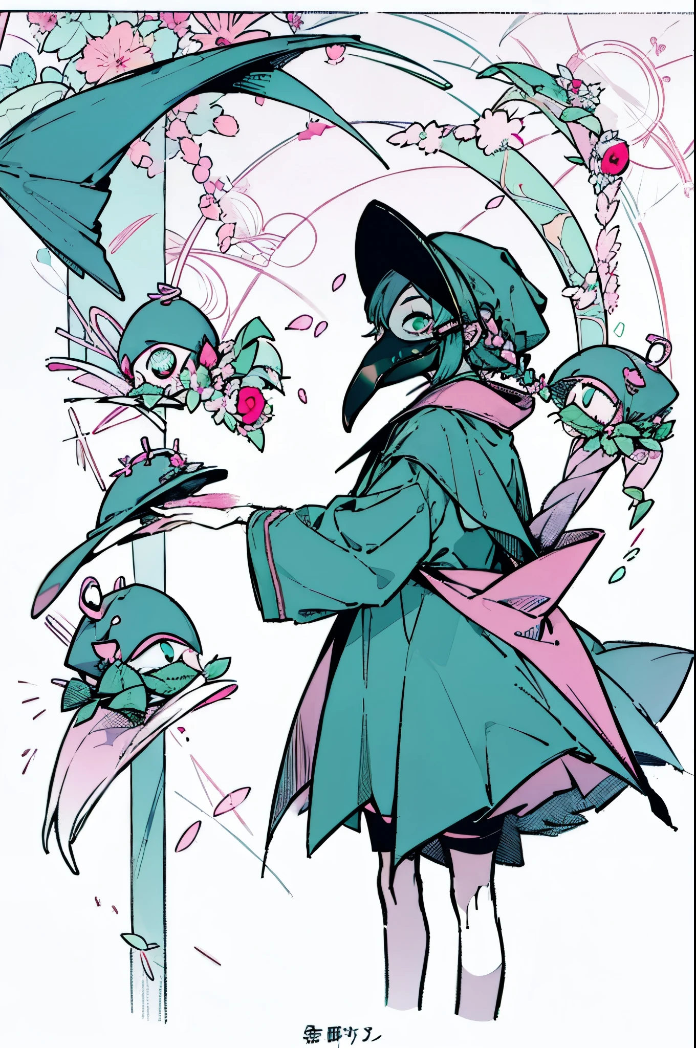 plague_doctor_mask crow mask **** cute in green eyes short hair braids food sickle cute small blue pink raincoat shorts