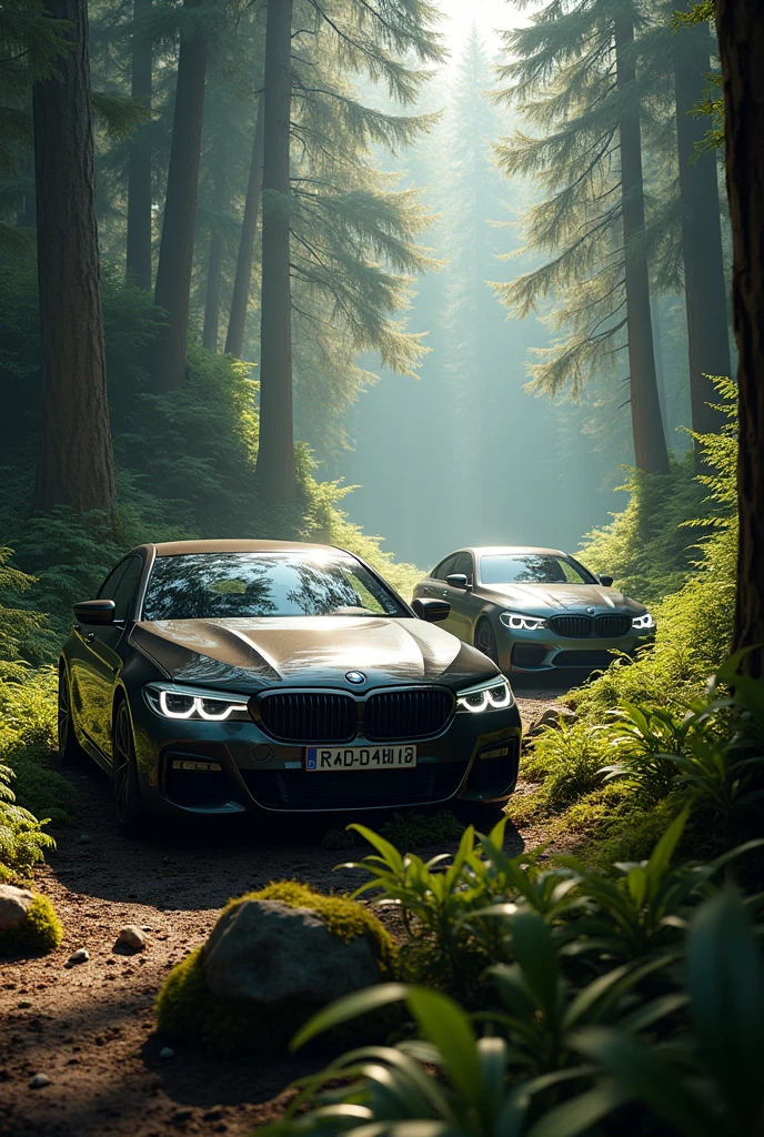 Bmw and Mersedes 4K in a forest