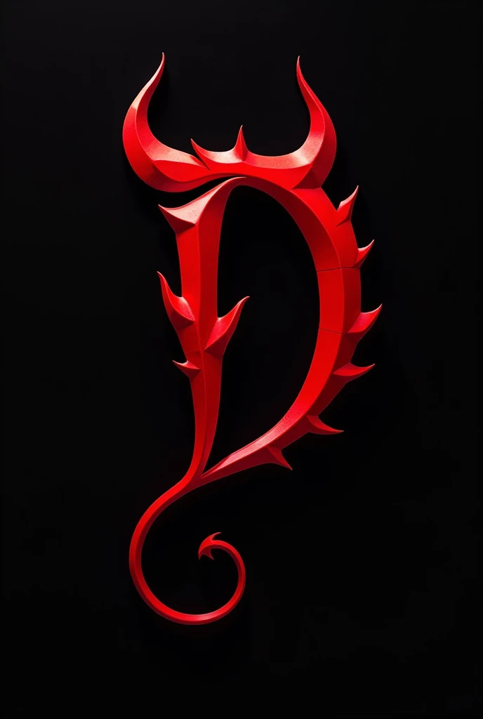 (logo design) evil logo, a sexual striking red letter D, adorned with sharp, menacing demon horns, and a sinuous tail extending from the base, dynamic and bold, emphasizing a dark theme, glossy finish, high-resolution, creating an impression of sexuality and power. No background.