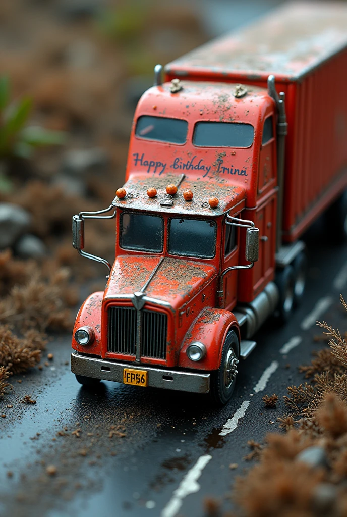 TEXT "Happy birthday Irina" made from trucks top of view (intricate details, (incredibly detailed), high detail, ultra-detailed), (hyperdetailed), (soft focus:1.1), absurdres, (hires textures), (4k), (masterpiece, best quality)