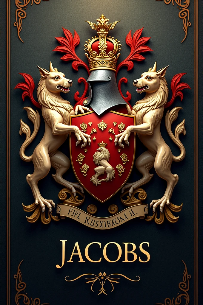 Create an attractive and formal coat of arms with the Jacobs family name