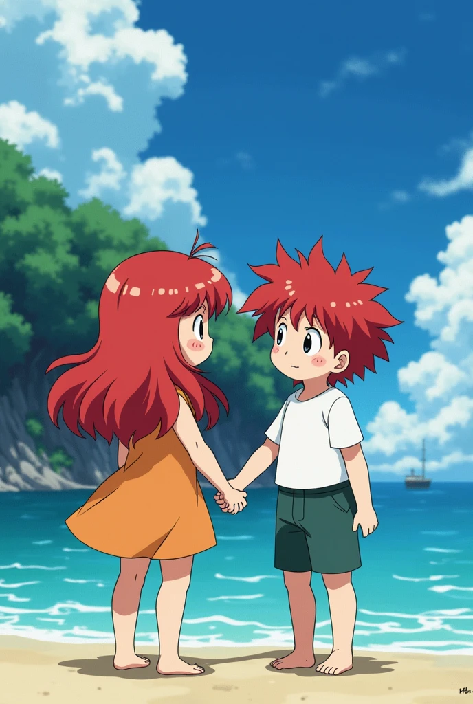 an image that the characters of the 'Ponyo' anime with the 'Spirited Away' anime together