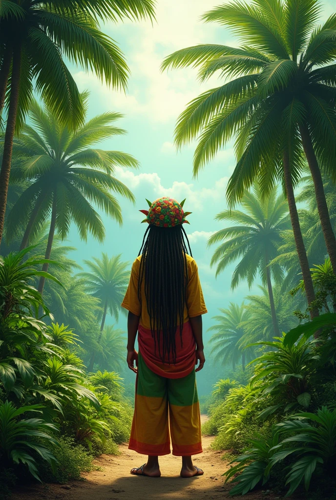 Love for marijuana, cannabis paradise rastaman faceless