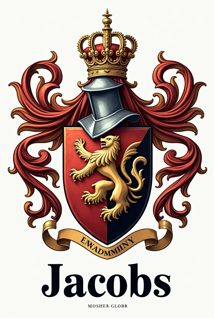 Create a very formal and attractive coat of arms with the name Jacobs Family 