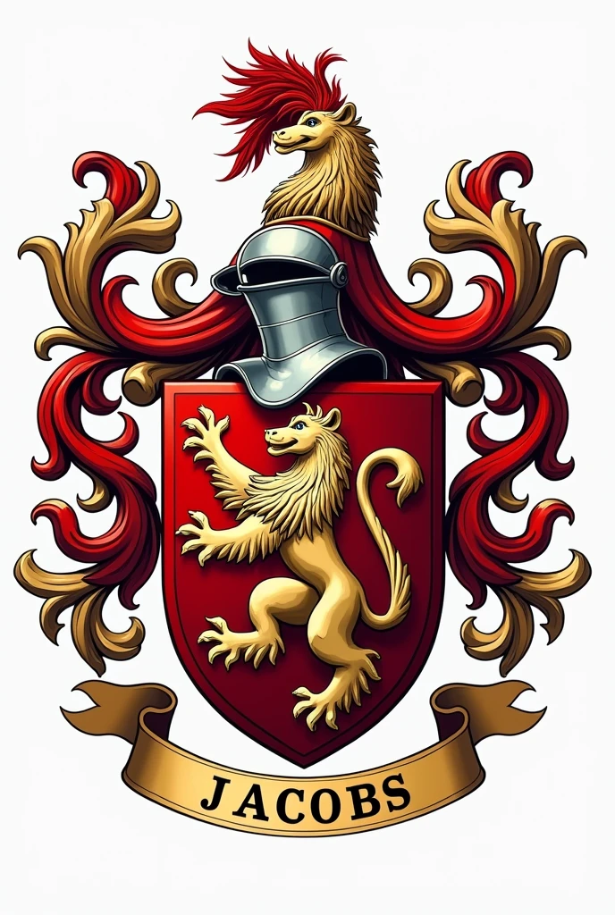 Create a very formal and attractive coat of arms with the name Jacobs Family 