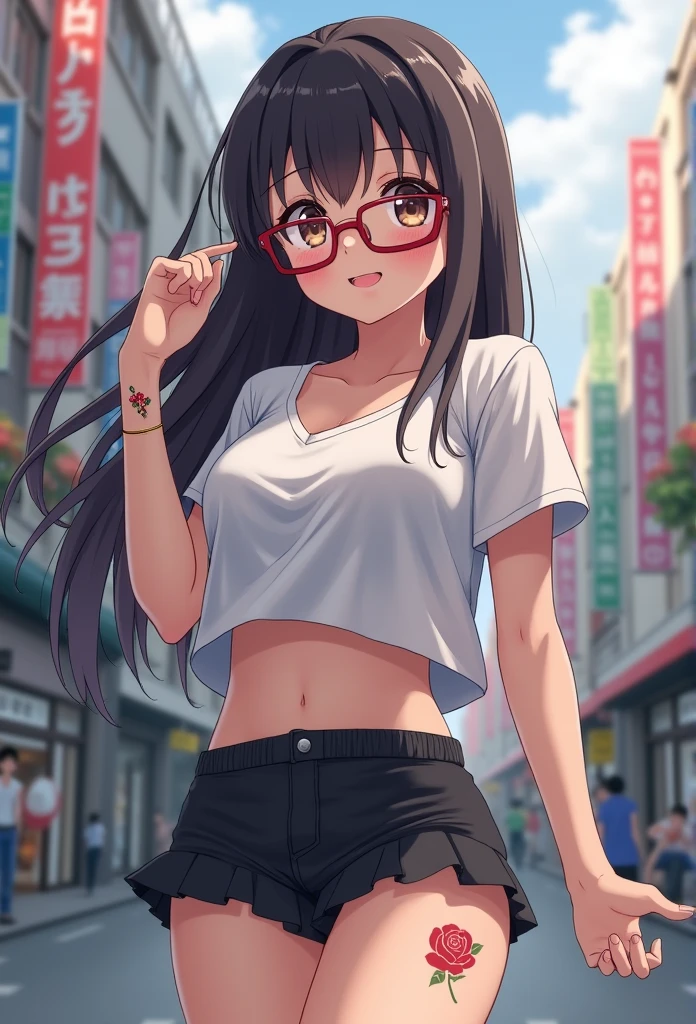 mucus,  colorful hair , ,  hot girl,  height 175 cm,  black hair , glasses, teenager, fenrys