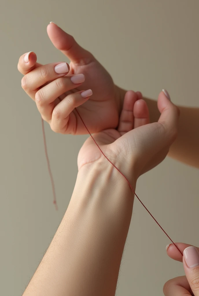 measure the wrist using a thread