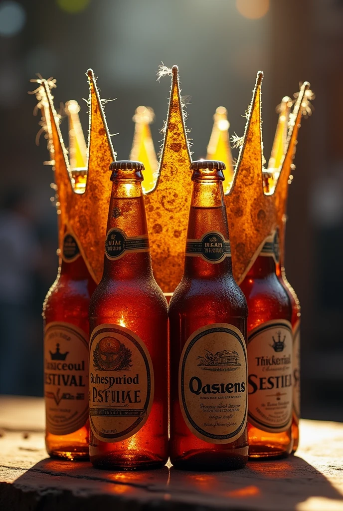 Crown with beer bottles 