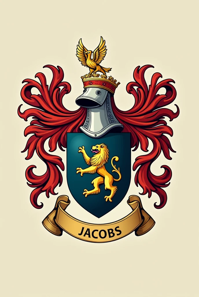 Create a simple yet attractive coat of arms, sem muitos detalhes, that it is formal and with the name jacobs family