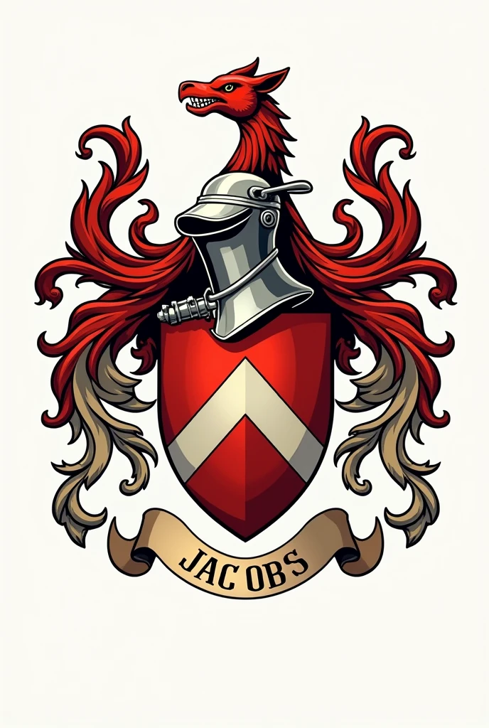 Create a simple yet attractive coat of arms, sem muitos detalhes, that it is formal and with the name jacobs family