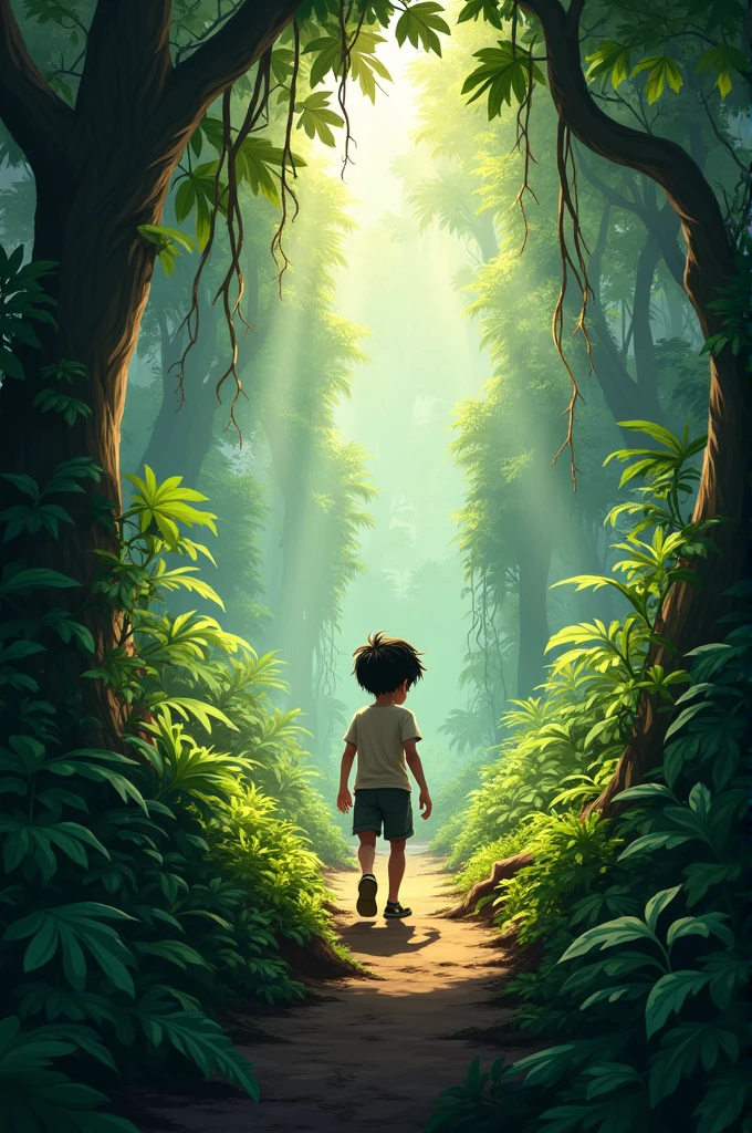 Once upon a time there was a boy who got lost in the jungle