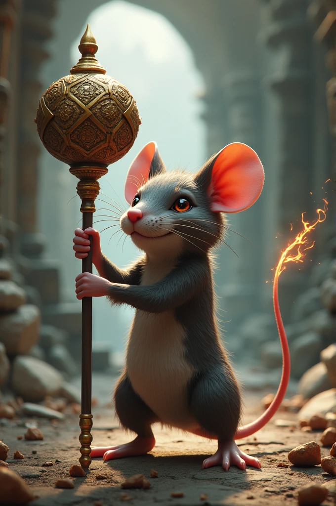 Mouse holding gada