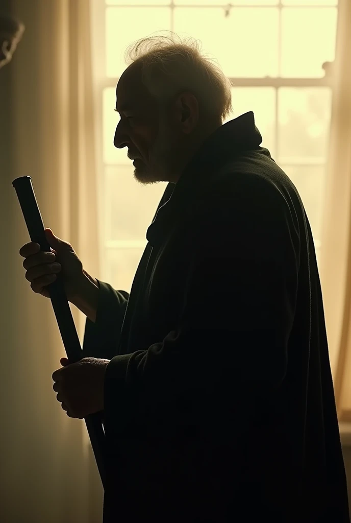 Silhouette of an elderly spirit, wise 
