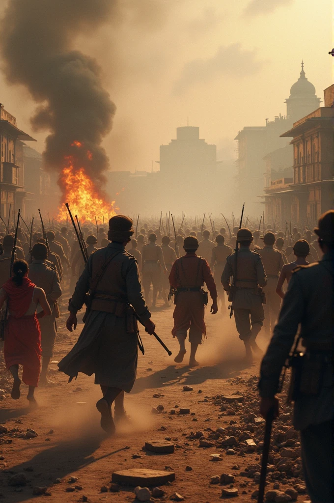 Attacking the Indian people by the British