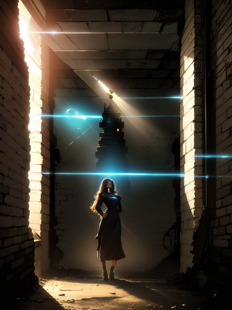 Girl with long white hair down to her waist, with small red details, red eyes, long black dress with a leg slit, with red details, long black boots up to below the knees, white skin, the ground around her is cracking and small stones are floating around her surrounded by a black aura, she is surrounded by shadows, and the background is dark like the night with the universe and stars, her presence causes fear, her shadow appears to be a monster, 8k, high quality, full body, (ultra-realistic), {extremely detailed 8k CG unit wallpaper}, expansive landscape photograph, (light: 2.0), (warm light source: 1.5), complex details, (iridescent colors: 1.5), (bright lighting), (atmospheric lighting), surreal, impressive, fantasy, (Solo: 1.2), White moon