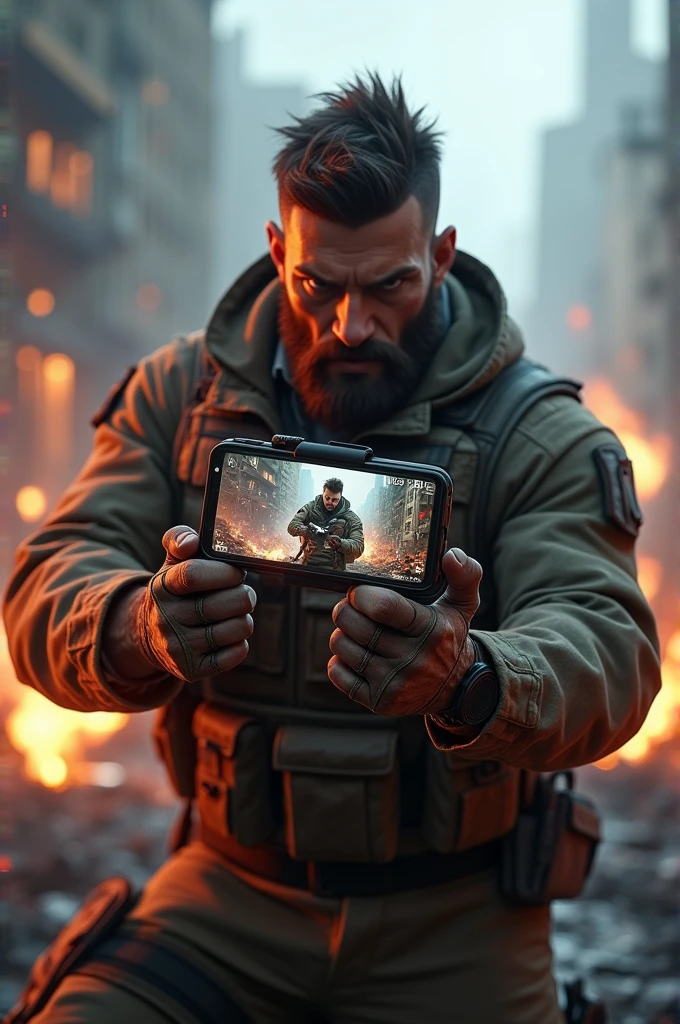 Create a thumbnail for my Warzone Mobile video, The title of the video will be "This is how I play with 5 fingers in Call of Duty Warzone Mobile" that the miniature is about that