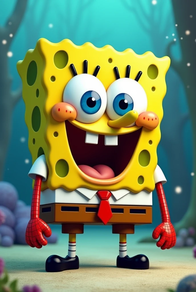 Spongebob with spiderman
