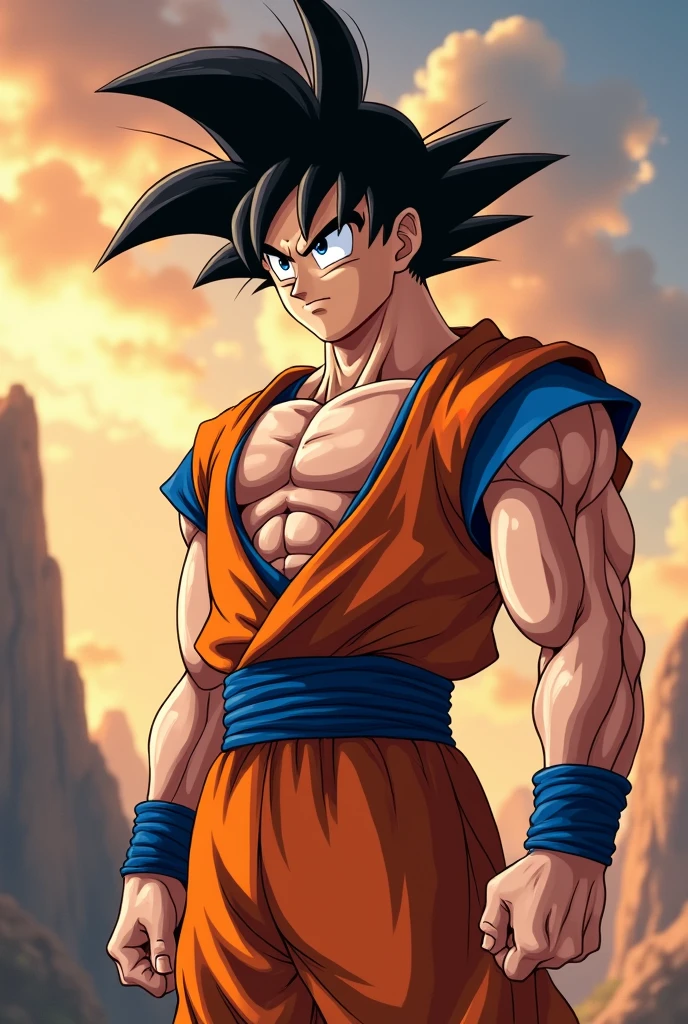 Goku with his penis out and no shirt