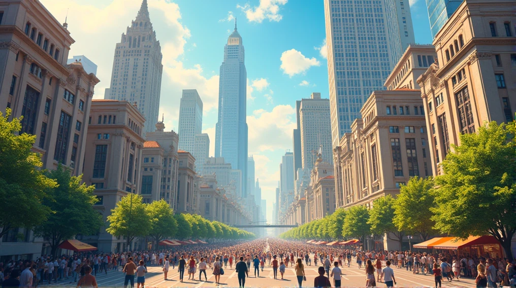 Make a beautiful city on day time
