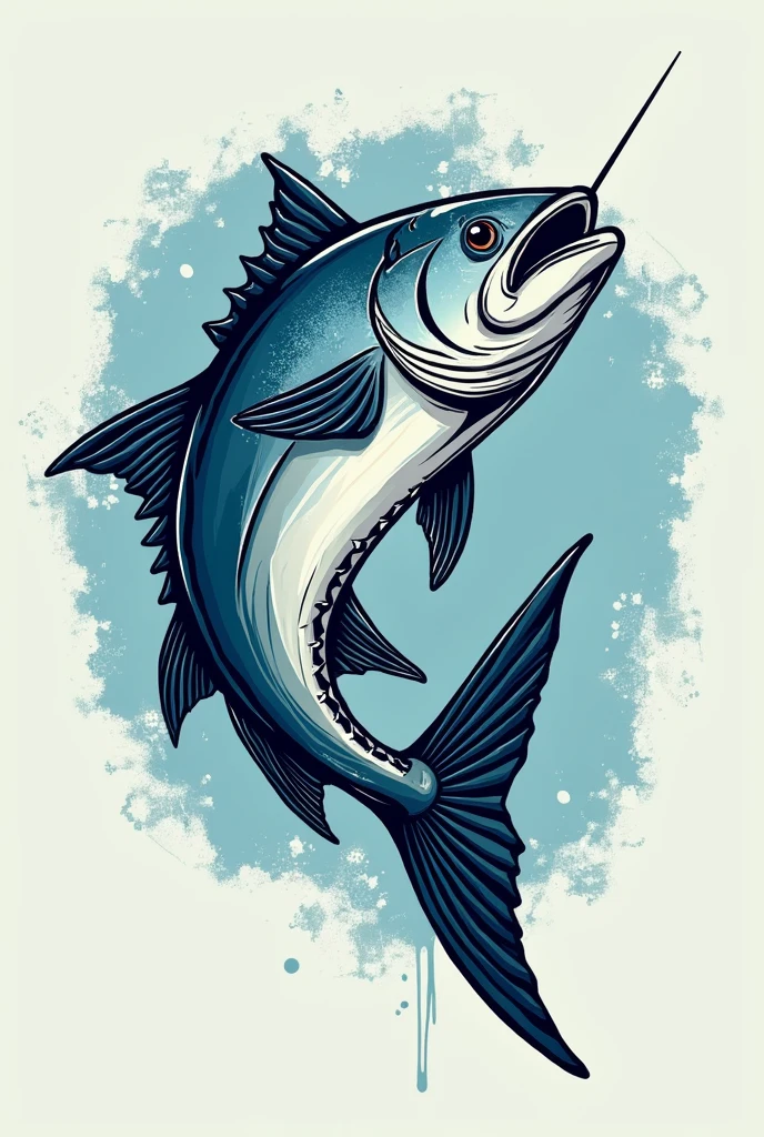 /imagine logo design for a fish trader company with name of M ISHAQ realistic, modern