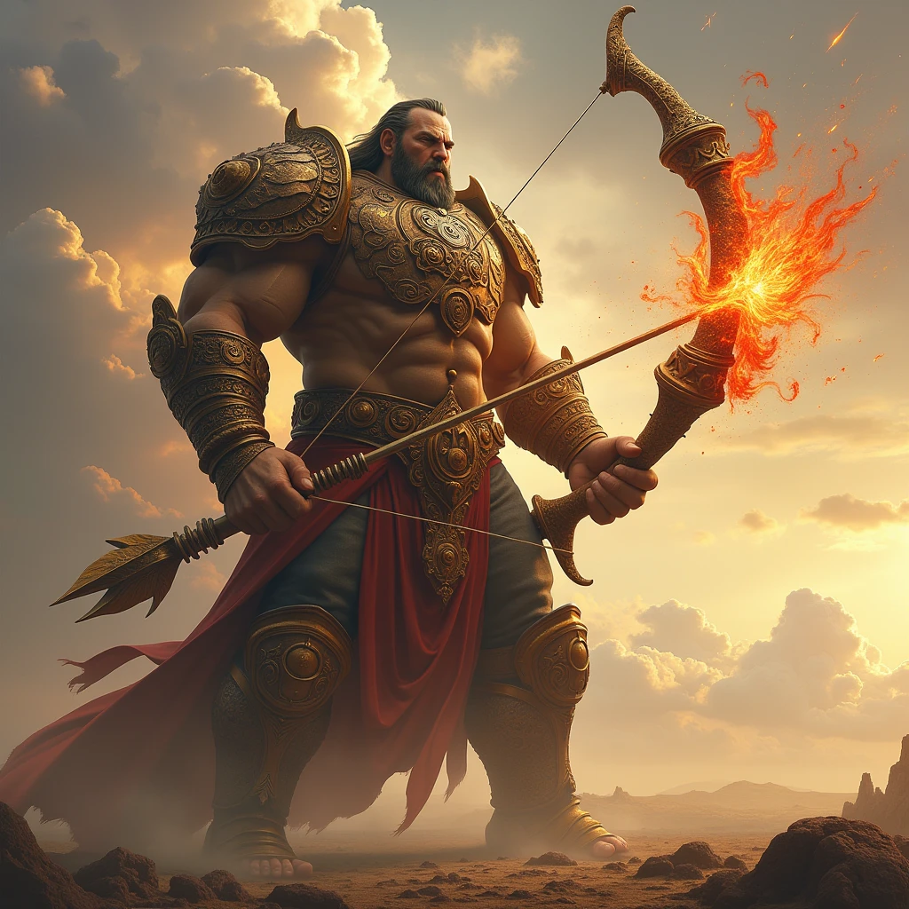 A giant using a bow with an arrow phoenix