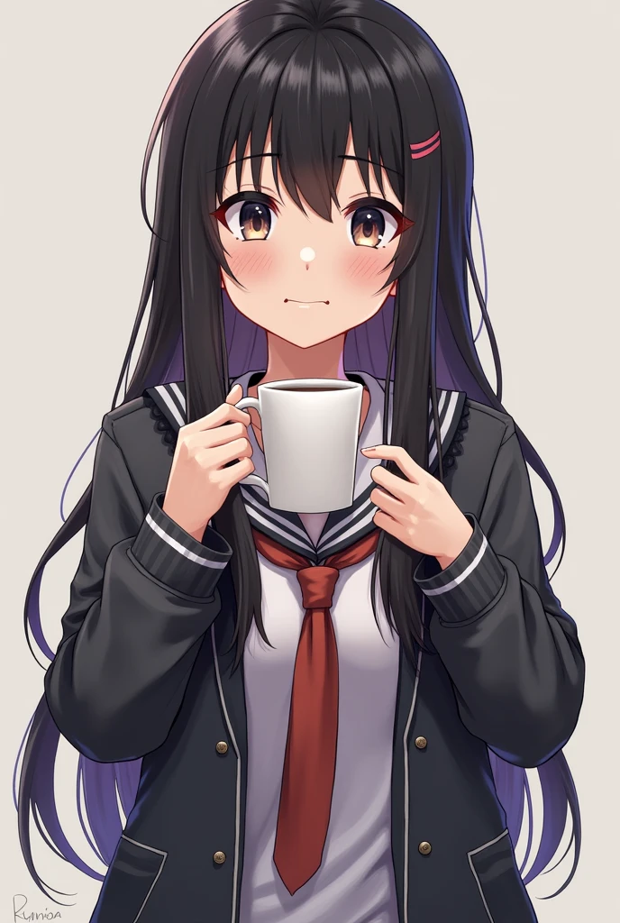 a young girl  (brown,pigtails), sitting in daycare drinking milk as a ugly fat teacher watches her