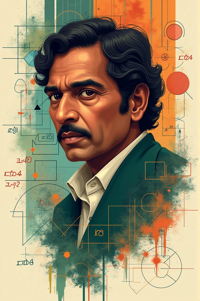 Reference for independence day India drawing related mathematics, and at the corner there will the face of "ramanujan'